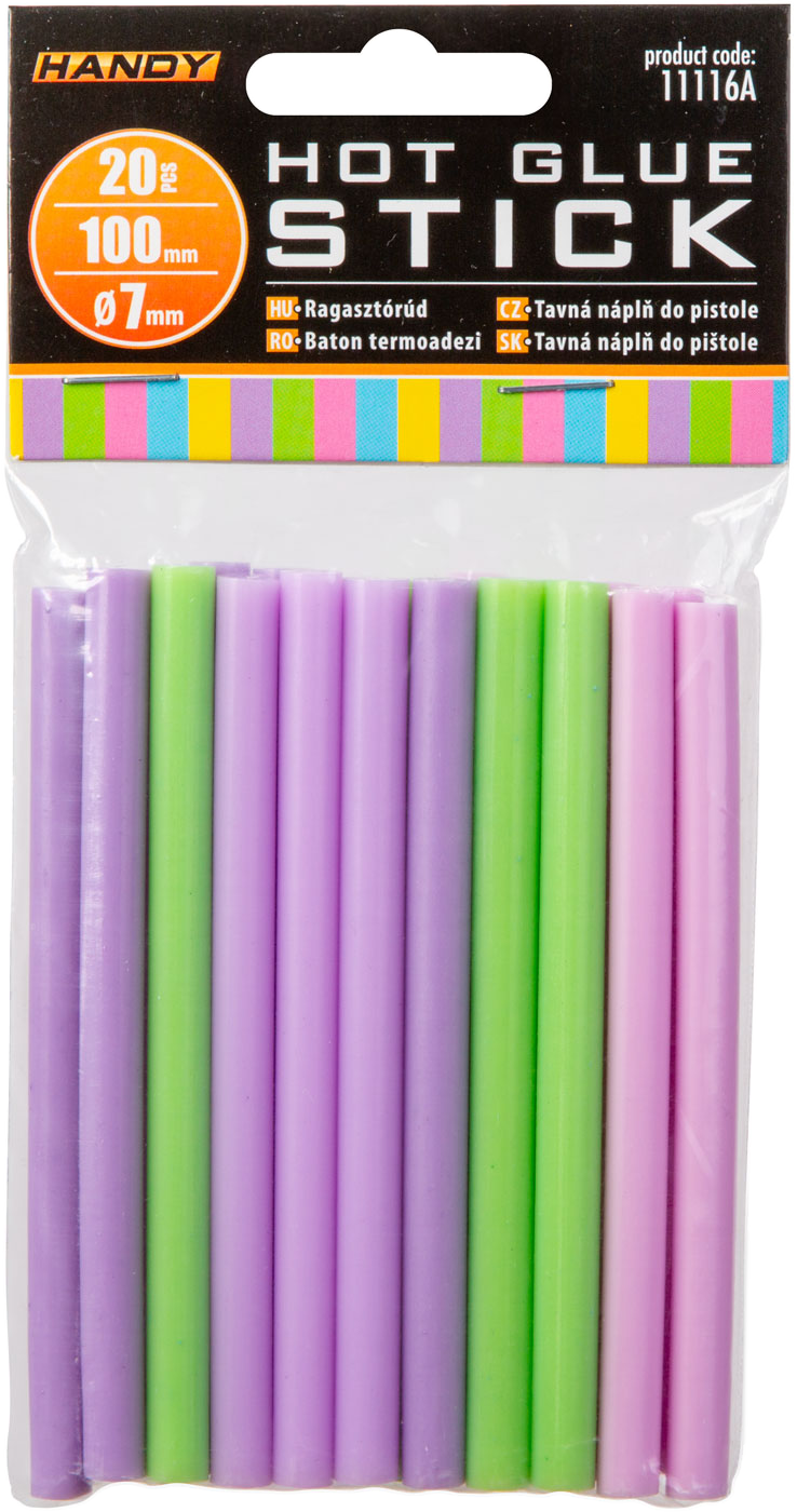 HANDY Ragasztórúd, macaron színes, 7 x 100 mm, 20 db (11116A)
