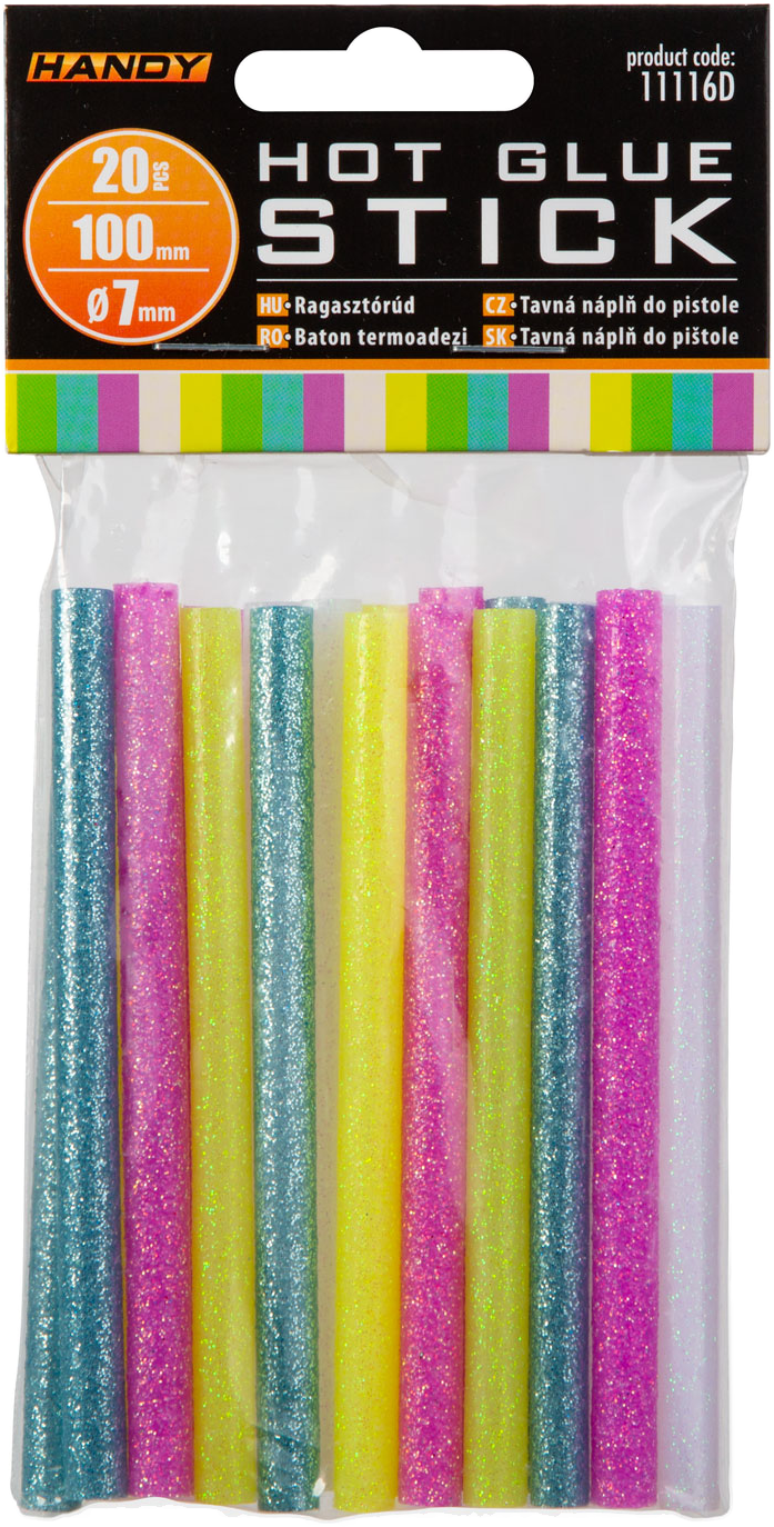 HANDY Ragasztórúd, fluoreszkáló színes, 7 x 100 mm, 20 db (11116D)