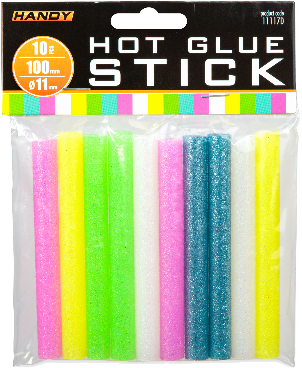 HANDY Ragasztórúd, Fluoreszkáló színes, 11 x 100 mm, 10 db (11117D)