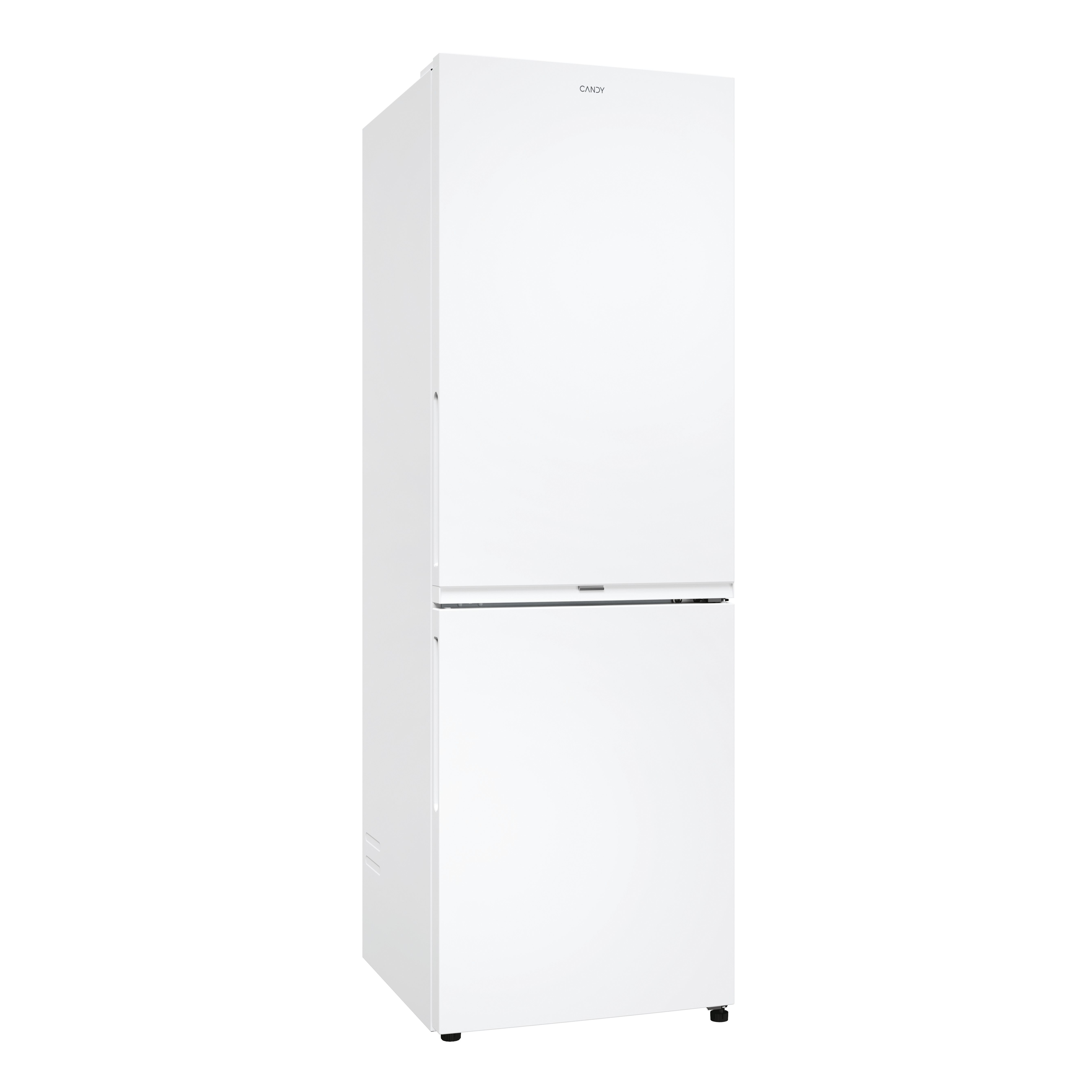 Un refrigerador blanco con secciones superior e inferior. Tiene la marca 'Dekay' arriba.