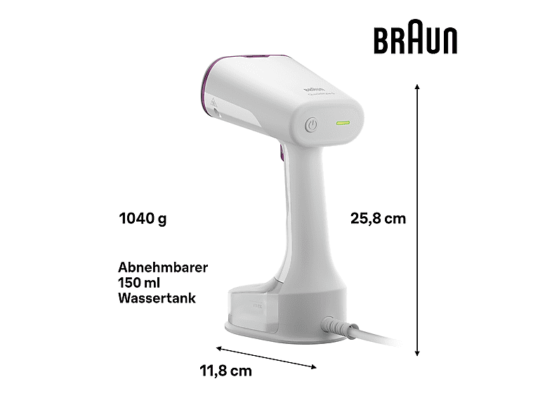 BRAUN QuickStyle 5 GS 5011 PU, Dual FreeGlide 3D, FastSteam, iCare Temperaturanpassung, gewölbte Bügelsohle, schnelle vertikale Auffrischung, Dampfbürste Dampfglätter