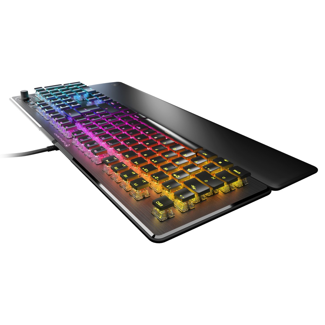 Beleuchtete Tastatur. Mehrfarbige Tasten.