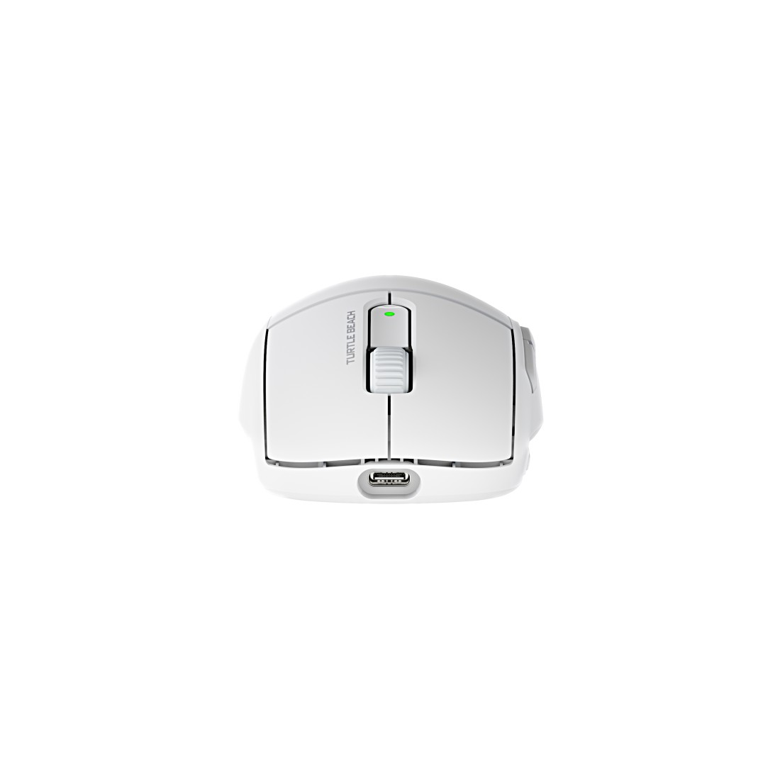 Kabellose weiße Maus mit der Marke Turtle Beach und USB-C-Anschluss.