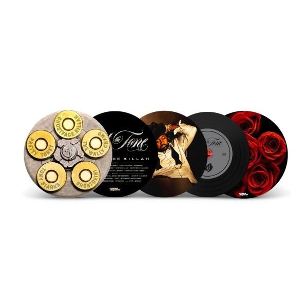 Albumcover: 5 Vinylplatten. Text: The Tone von Ghostface Killah.