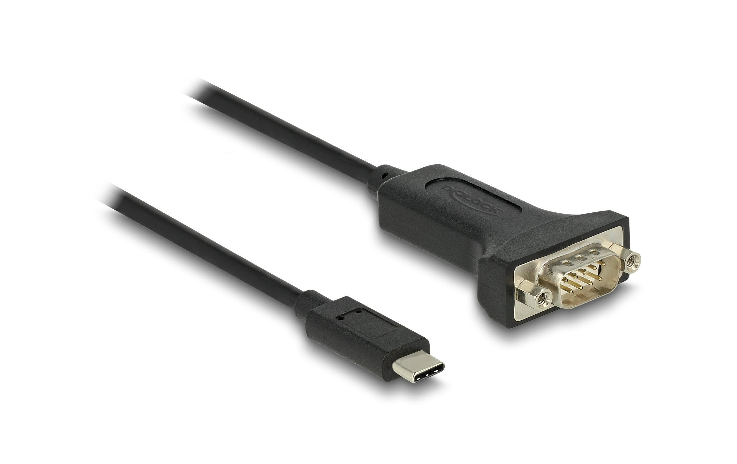 Delock Serial-Adapter USB-C – RS-232 D-Sub 9 Pin mit Muttern 2 m