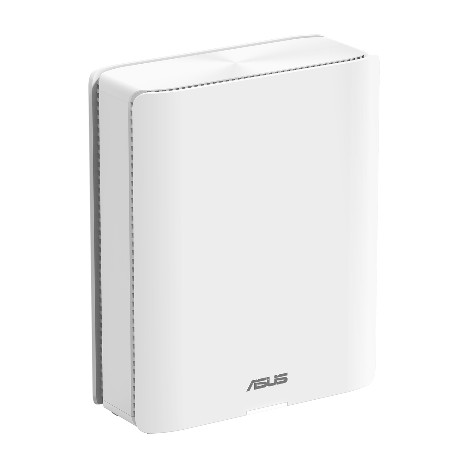 Un router ASUS bianco. Ha una forma rettangolare e un design pulito.