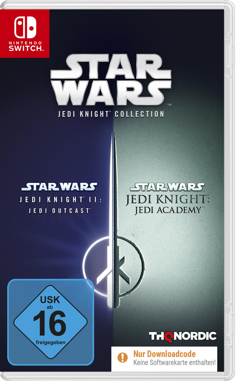 Nintendo Switch-Spielhülle. Star Wars Jedi Knight Collection. Enthält Spieletitel und Bewertung.