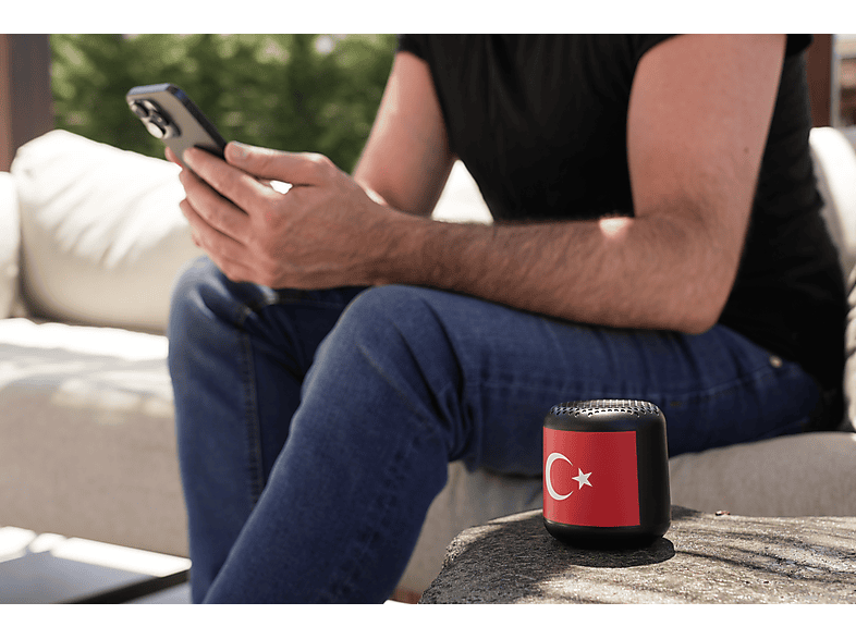 Thumbnail - PEAQ PPA 103-TR Tragbarer Lautsprecher, Schwarz mit türkischer Flagge bedruckt