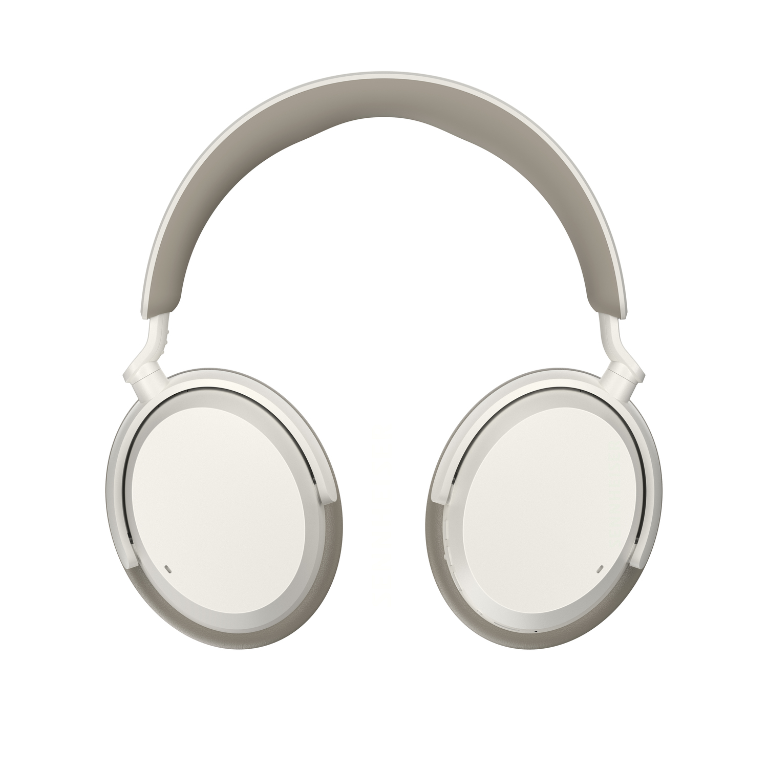 White over-ear headphones with a circular design, set against a white background.