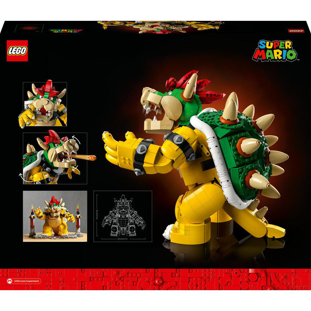 Lego Super Mario Setbox mit Bildern der Bowser-Figur und Bauanleitungen.