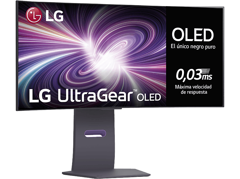 LG UltraGear™ 34GS95UE, 33.9 WQHD, 240 Hz, 0.03 ms, OLED curvo, 2x HDMI, FreeSync™, Altura ajustable, Morado Grisáceo