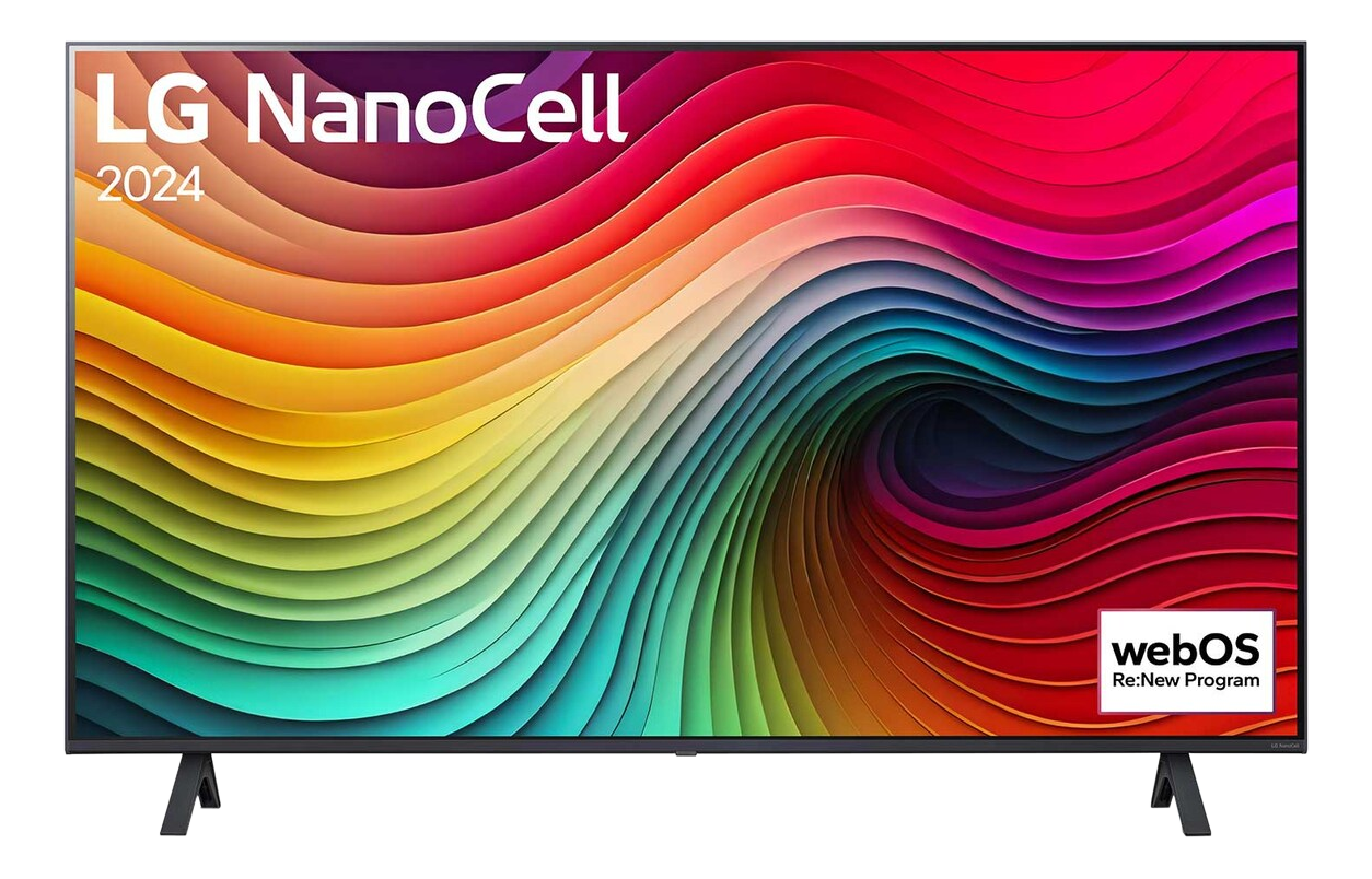 LG Nanocell TV. Zeigt ein lebendiges, farbenfrohes Bild. Der Bildschirm ist von einem schwarzen Rahmen umgeben.