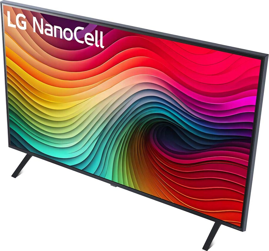 LG NanoCell Fernseher mit farbenfroher abstrakter Anzeige.
