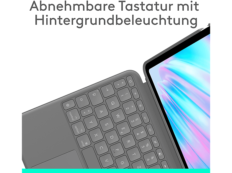 LOGITECH Combo Touch Tastatur-Case, für iPad Air 11 Zoll (M2 und M3), iPad Air (5. Generation), Smart Connector, Graphite — Foto 2 von 5