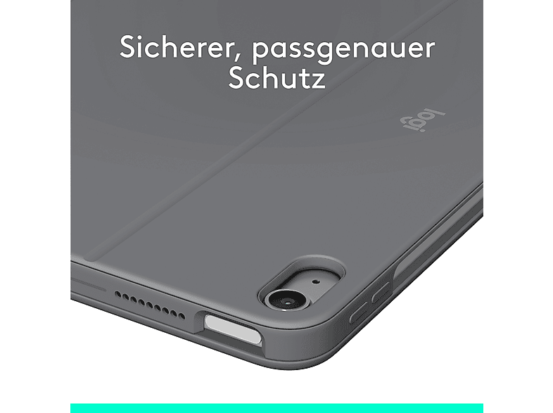 LOGITECH Combo Touch Tastatur-Case, für iPad Air 11 Zoll (M2 und M3), iPad Air (5. Generation), Smart Connector, Graphite — Foto 4 von 5
