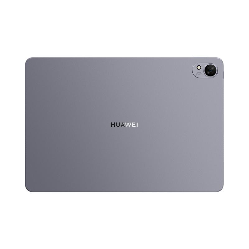 Ein graues Tablet zeigt die Rückseite des Tablets, eine Kamera befindet sich oben rechts.