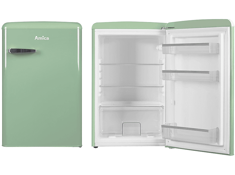 AMICA VKS 15623-1 M Retro Edition Kühlschrank (120 l, E, 875 mm hoch}, Mint)