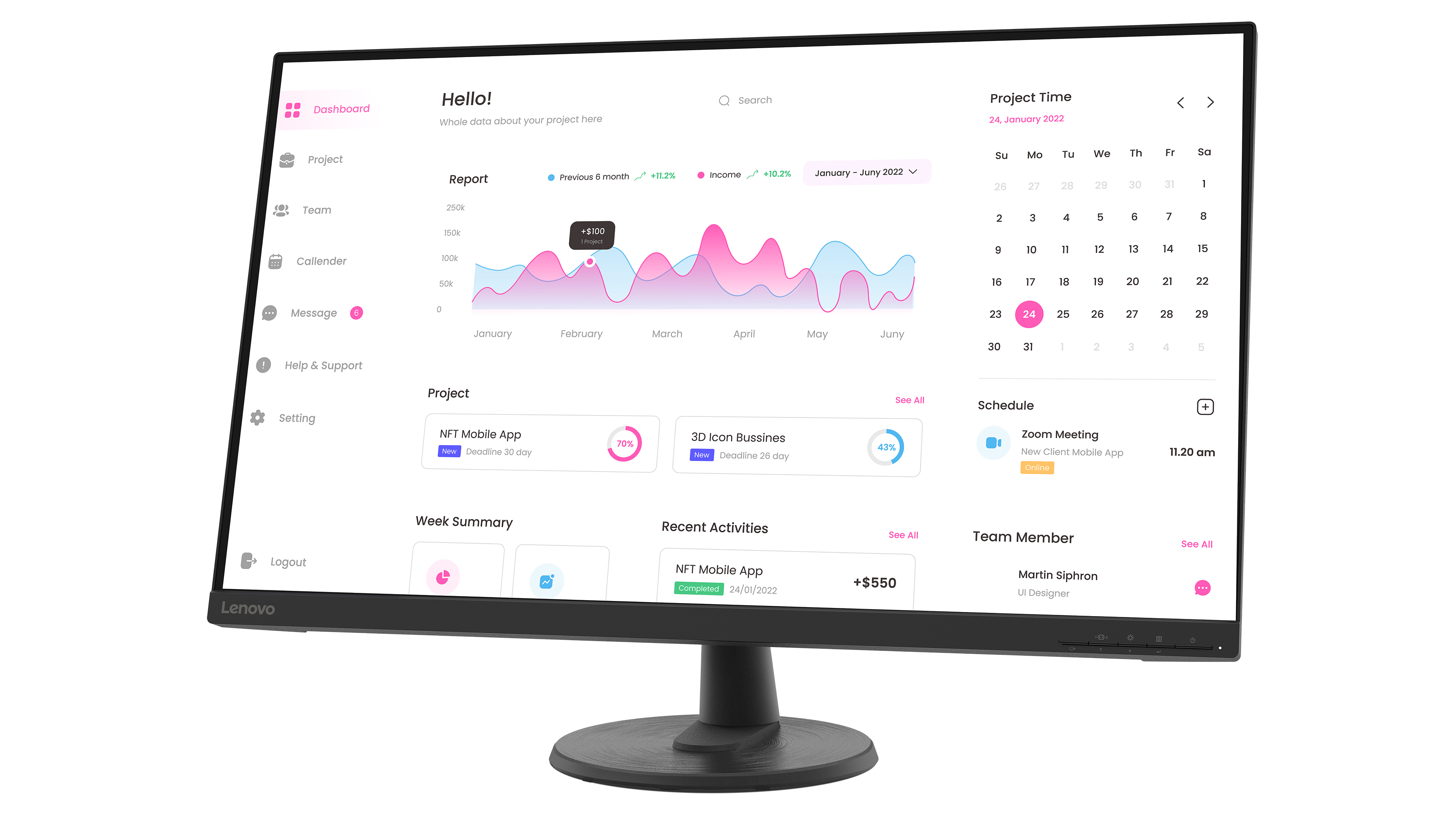 Monitor LENOVO D32-40 31.5 FHD VA 60Hz 4ms