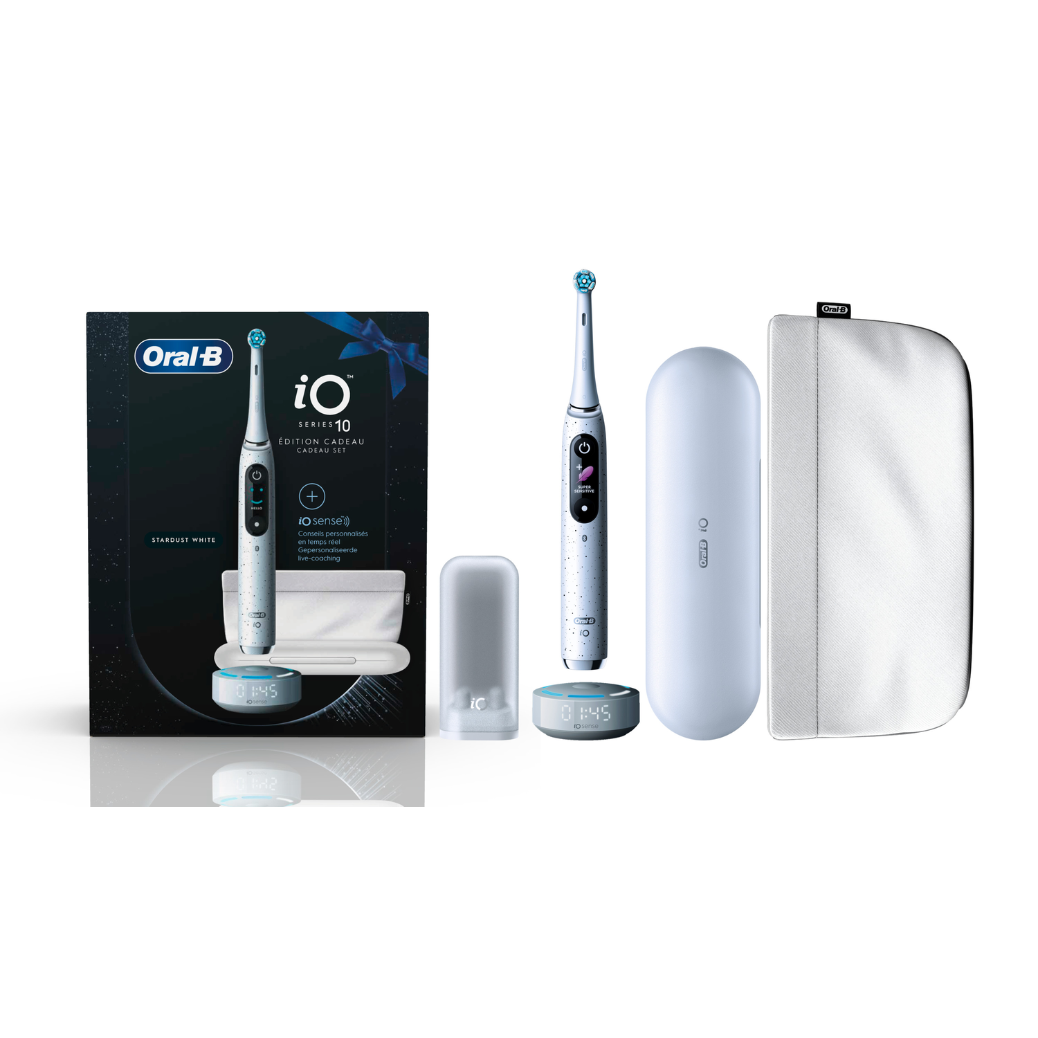 Oral-B iO Series 10 electric toothbrush set with accessories. Box and display included.