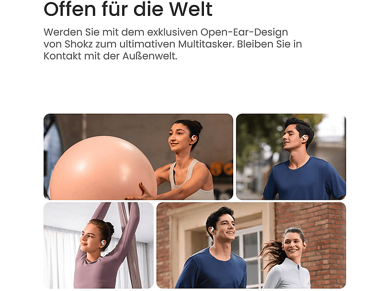 SHOKZ OpenFit Air, Open-ear Kopfhörer Bluetooth Weiß