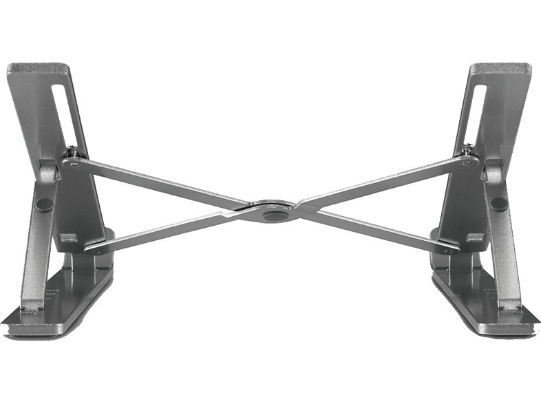 Soporte elevador - Hama 00126813, Carga Máxima 5 kg, Antideslizante, Inclinable, 6 Niveles, Tamaño de portátil: 40 cm, Plata