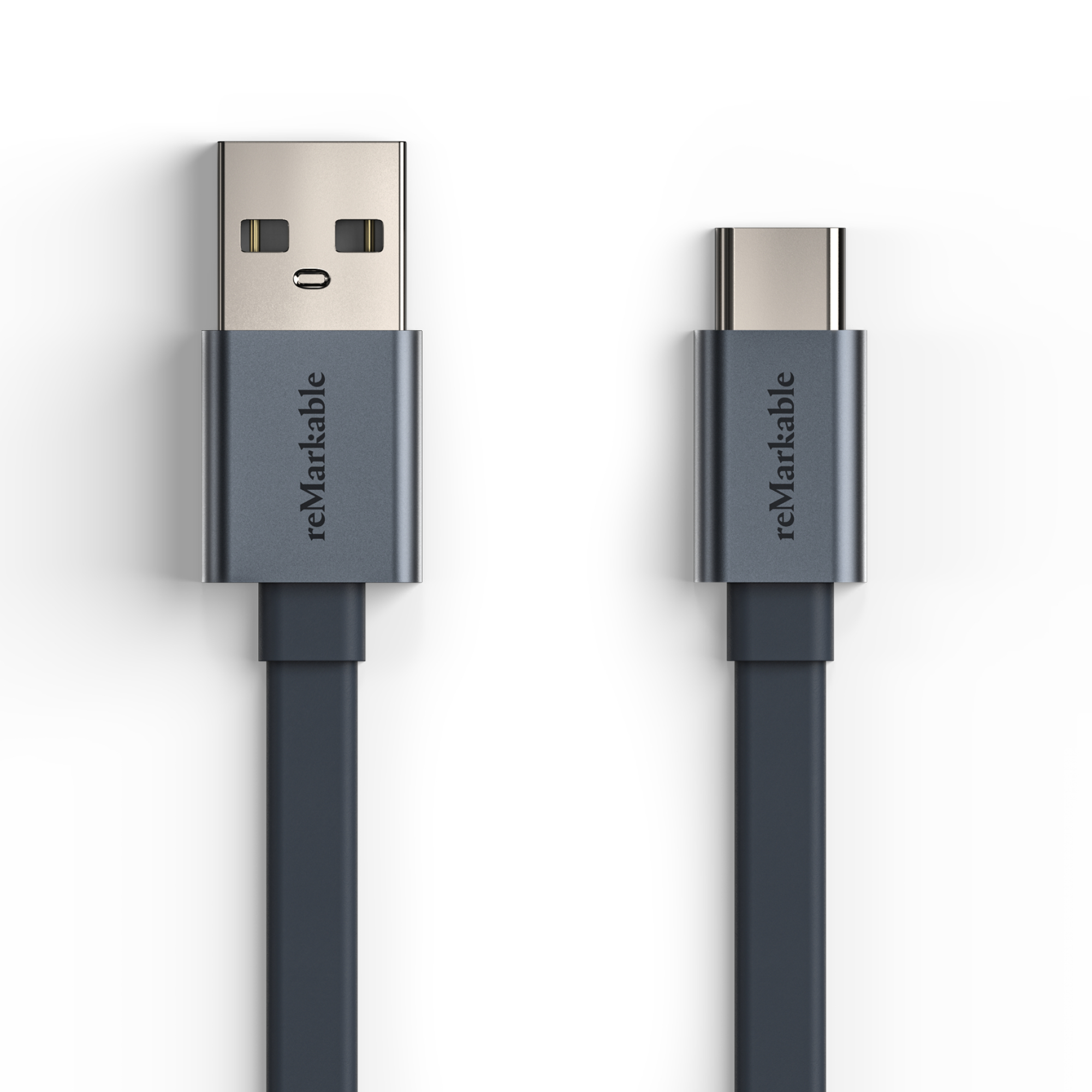 Remarkable USB- und USB-C-Kabelset, dunkelgraue Kabel, auf weißem Hintergrund.