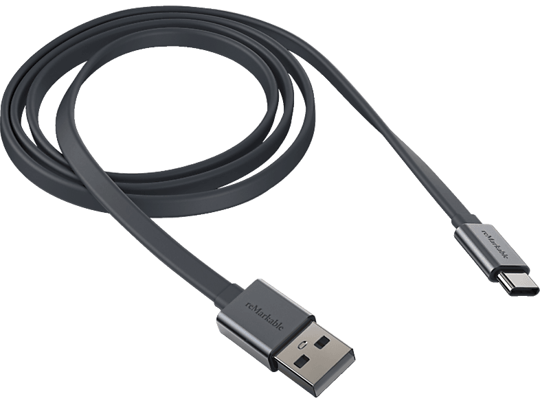 REMARKABLE 3-Zoll-USB-A-auf-USB-C Kabel, reMarkable, reMarkable 2, Dunkelgrau