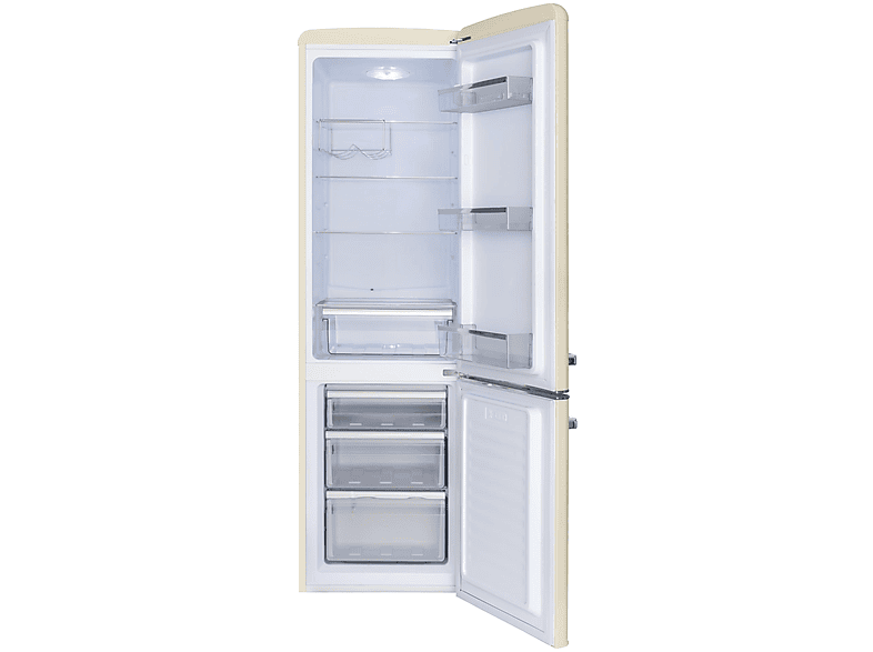 AMICA KGCR 387 100 B Retro Edition Kühlgefrierkombination (E, 244 l, 1810 mm hoch, Beige)