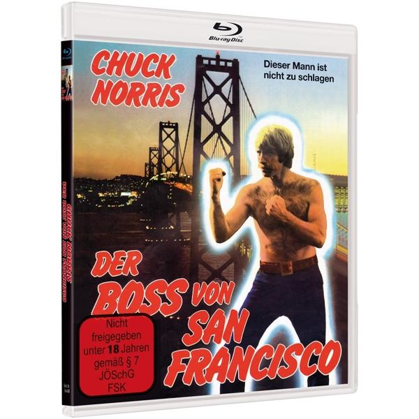 Blu-ray-Cover mit Chuck Norris, im Hintergrund eine Brücke. Text: Der Boss von San Francisco.
