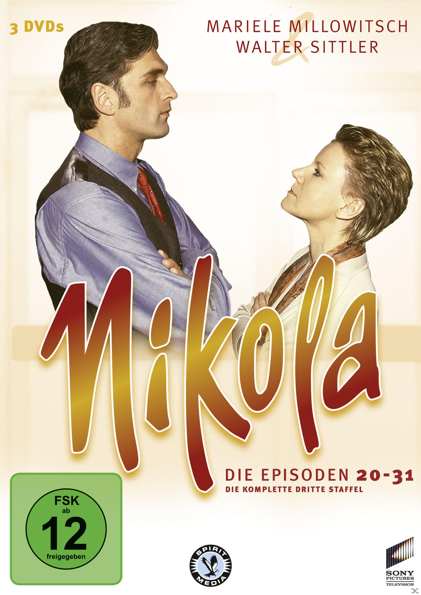 DVD-Cover. Zwei Personen schauen sich an. Titel: Nikola. 3 DVDs.