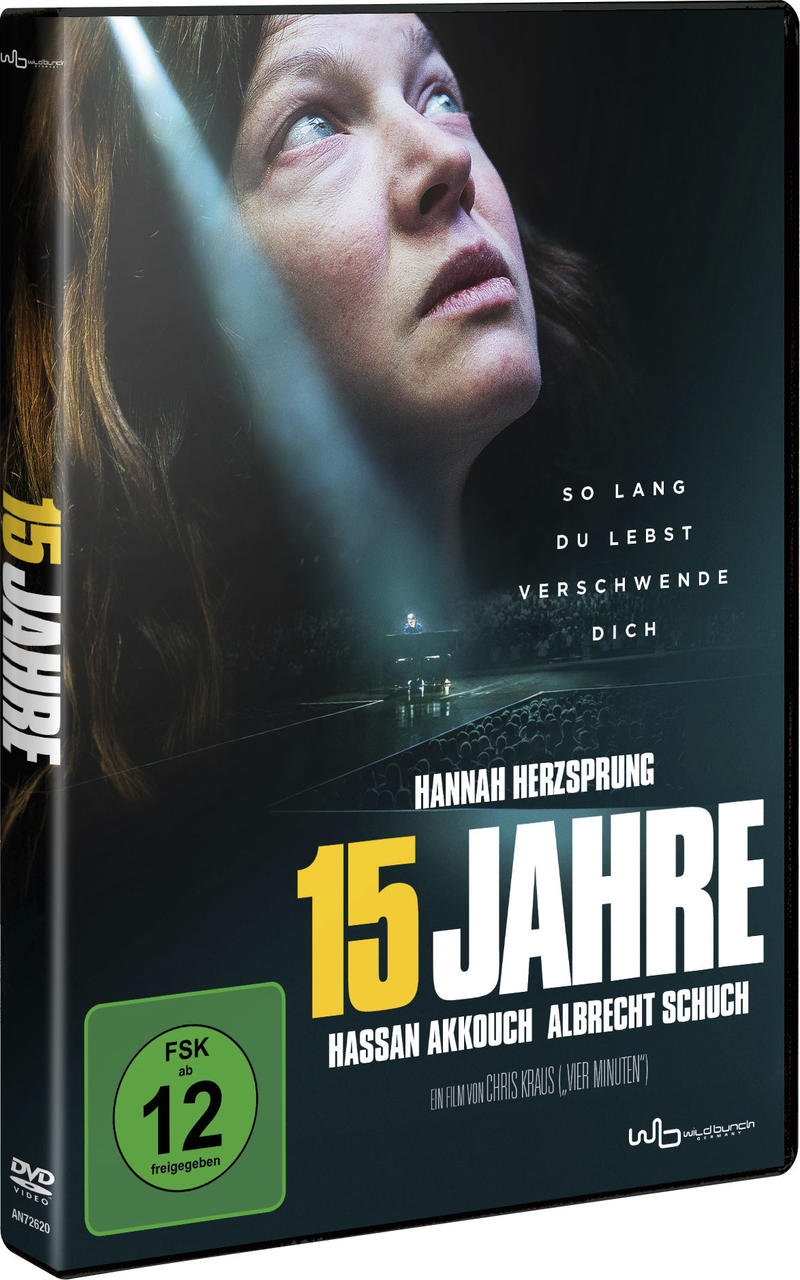 DVD-Hülle des Films "15 Jahre", mit dem Gesicht einer Frau und Text auf dem Cover.