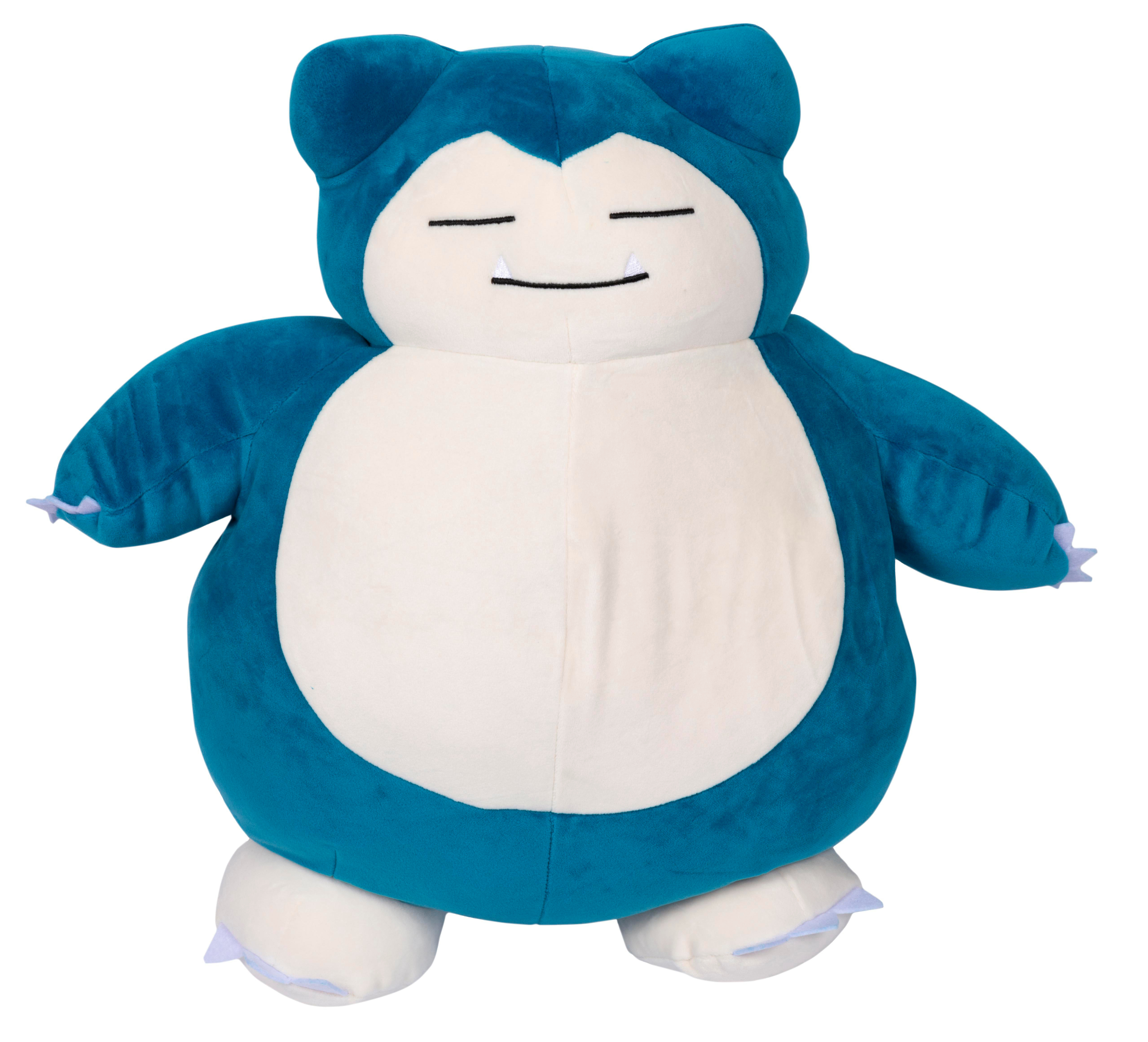 Blaues Snorlax-Plüschtier. Weiße und blaue Farben.