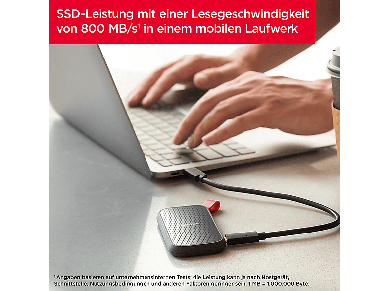 Thumbnail - SANDISK Portable SSD - USB 3.2 Gen 2 Festplatte, TB SSD, extern, Schwarz