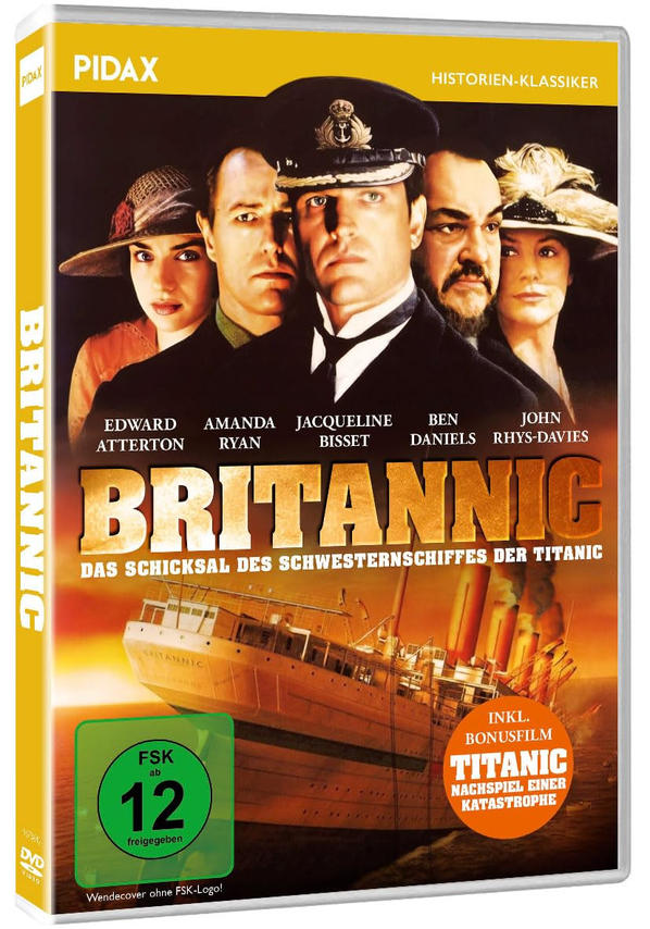 DVD-Cover: Menschen und das Schiff Britannic.