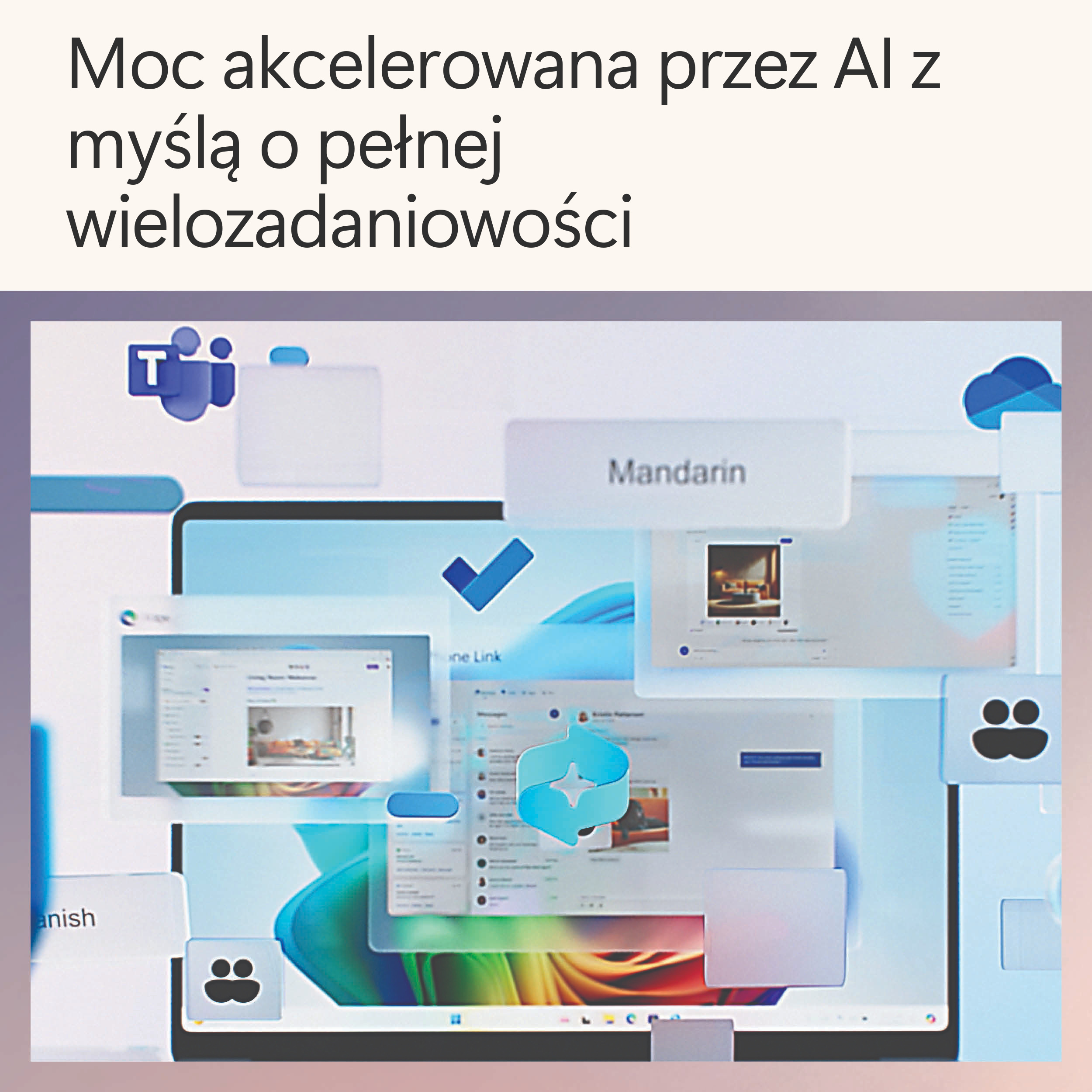 Laptop wyświetlający wiele okien z ikonami.