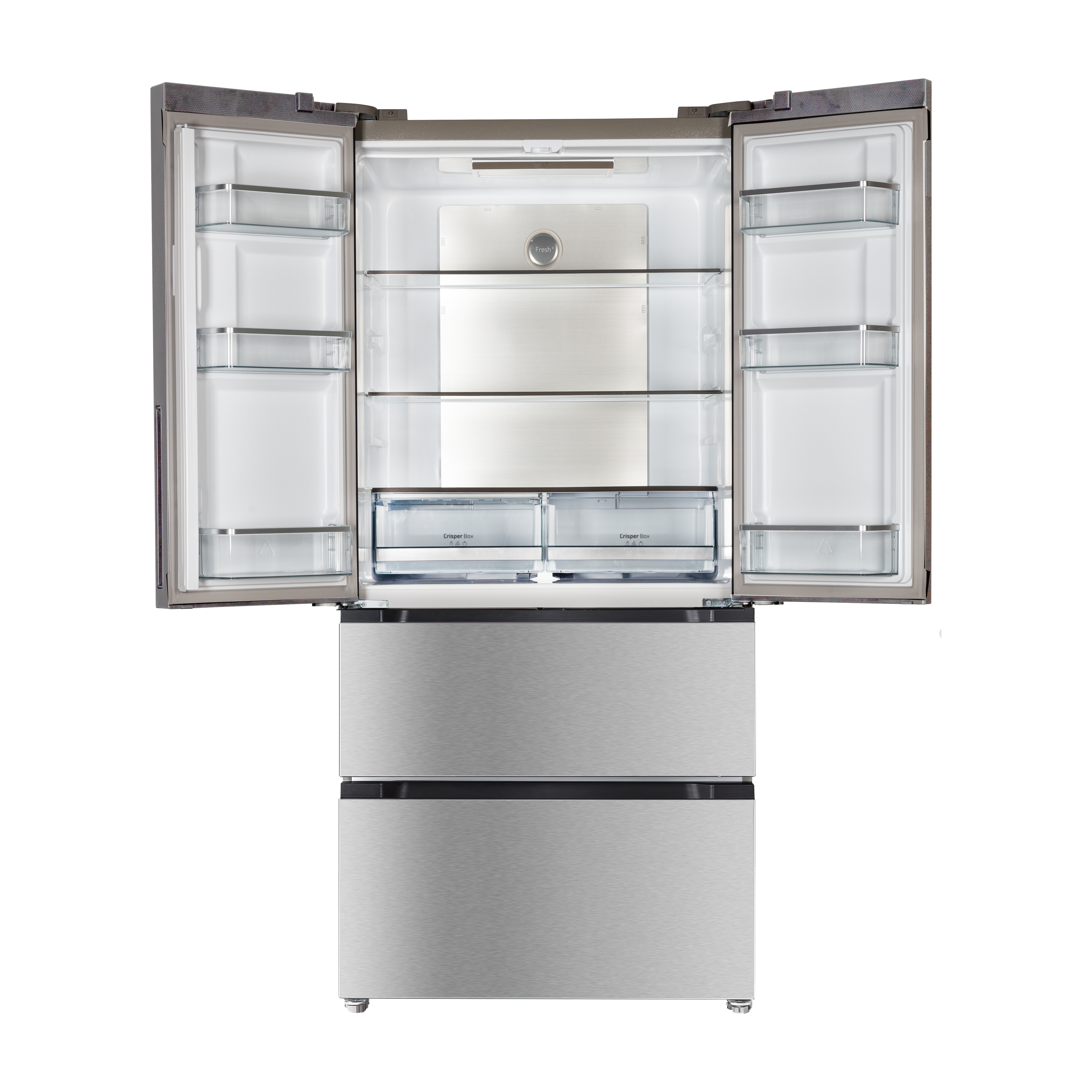 Réfrigérateur 3 Portes Cecotec 548L No Frost - Verre Noir, Compresseur Inverter, Cave à Vin, Mode Vacances, Classe E - Design T Door