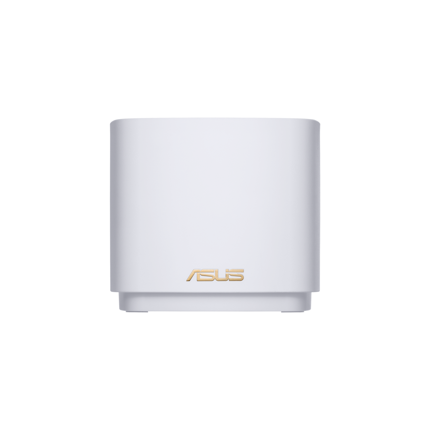 A white cylindrical device with the gold 'ASUS' logo.