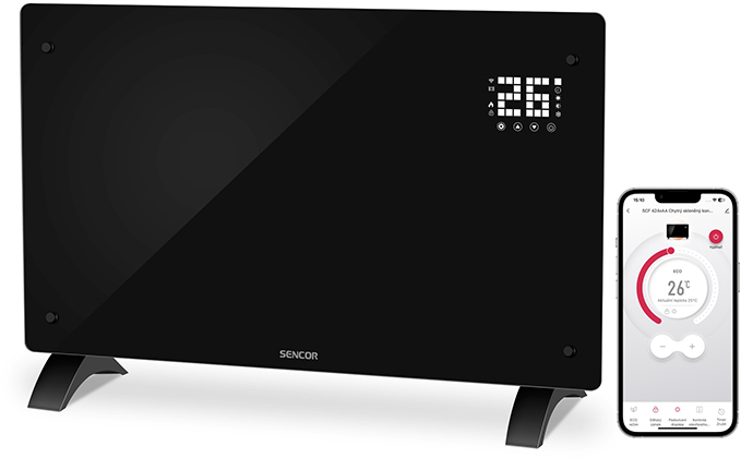 SENCOR SCF 4241BK Üveg konvektor