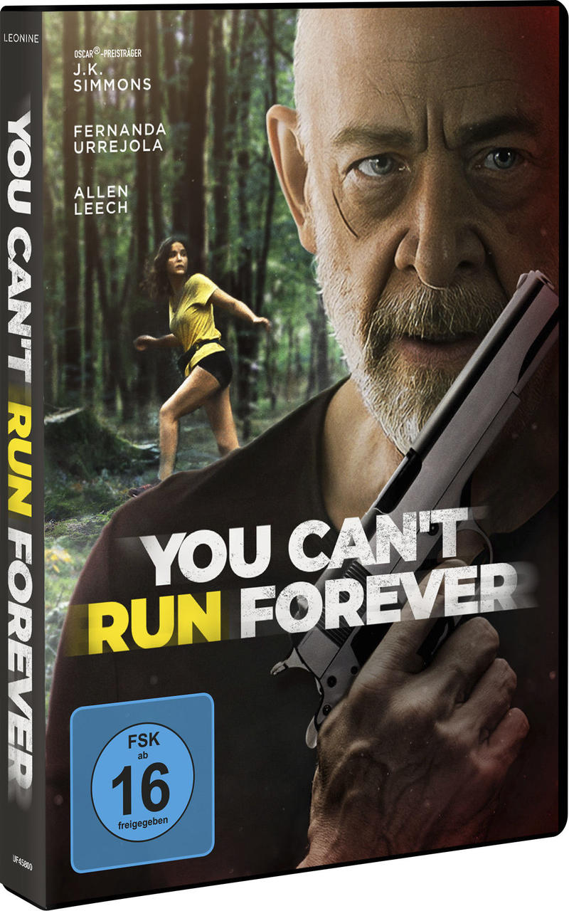 DVD-Cover eines Films mit dem Titel 'You Can't Run Forever', mit Mann und Frau.