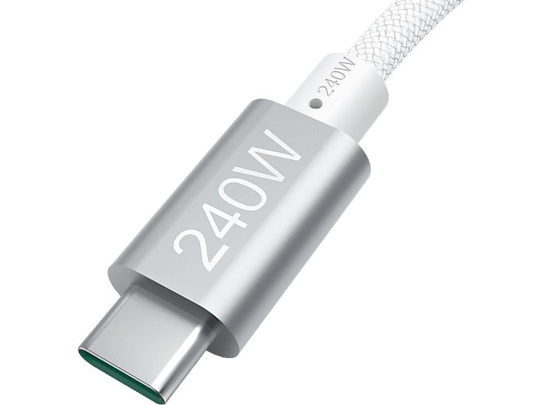 Cable USB-C - Hama 00201721, USB C 3.2, 5Gbps, 5A, 240W, 1.5m, Blanco