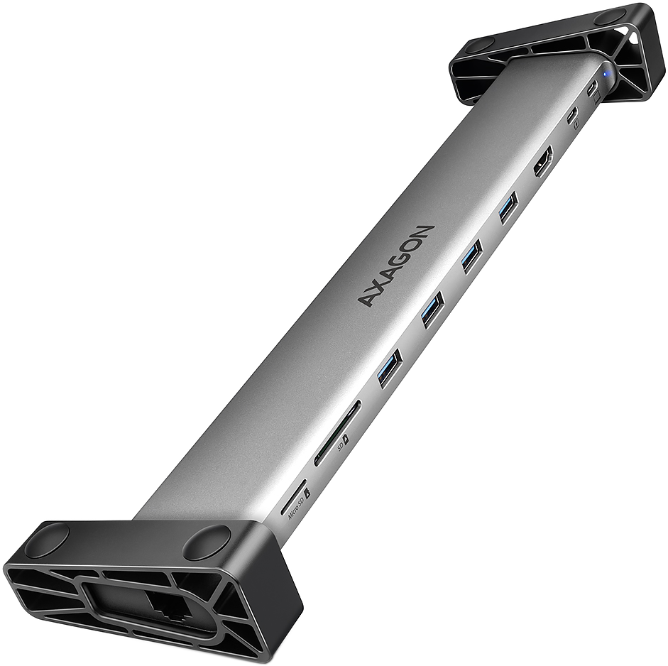 AXAGON USB Type-C 3.2 Gen1 9 az 1-ben multiport adapter, 4xUSB-A, USB-C, HDMI, LAN, SD-microSD (HMC-10HLS)