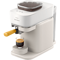 MediaMarkt PHILIPS BAR300/03 Baristina Semi-automatische espressomachine Wit/geel aanbieding
