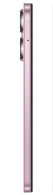 Widok z boku różowego smartfona z wieloma obiektywami aparatu.