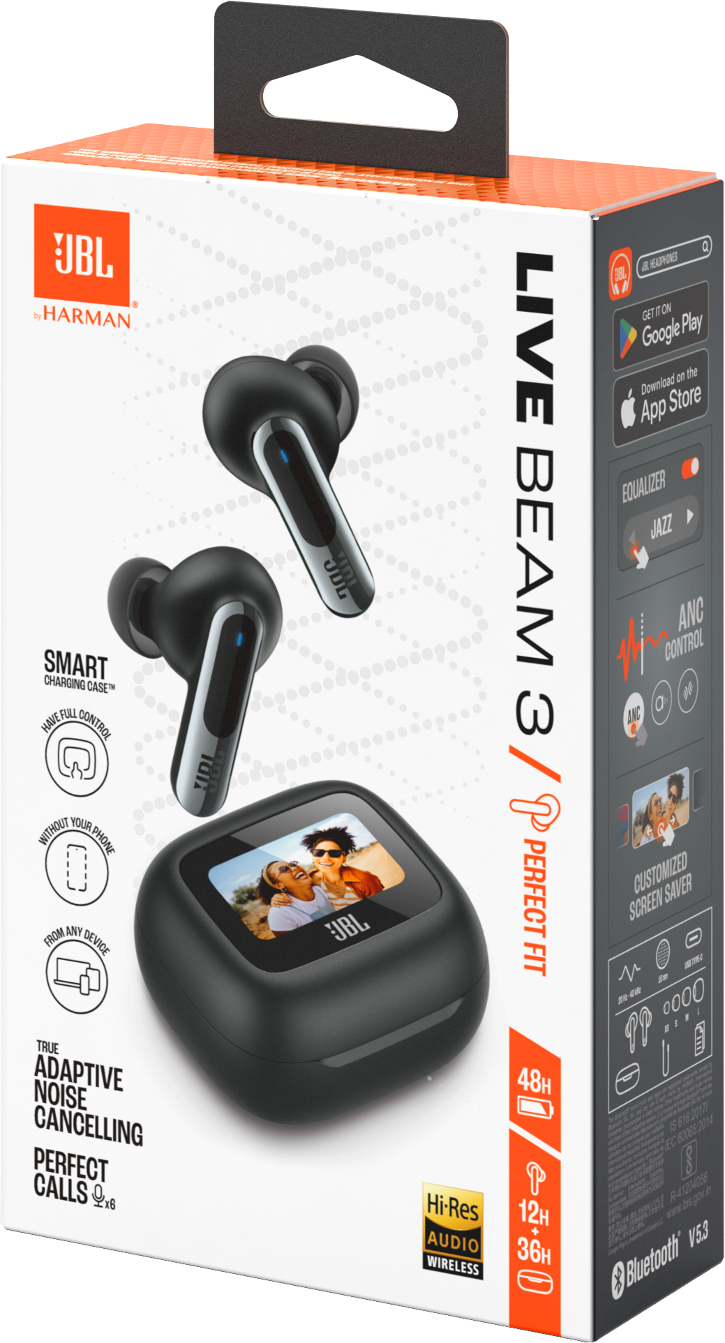 JBL Live Beam 3, In-ear True Wireless Ohrhörer Bluetooth Schwarz