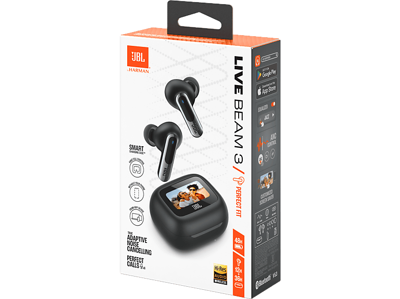 JBL Live Beam 3, In-ear True Wireless Ohrhörer Bluetooth Schwarz