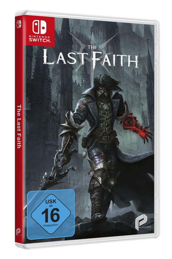 Nintendo Switch-Spielbox für 'The Last Faith' mit Spielgrafik und USK-Logo.
