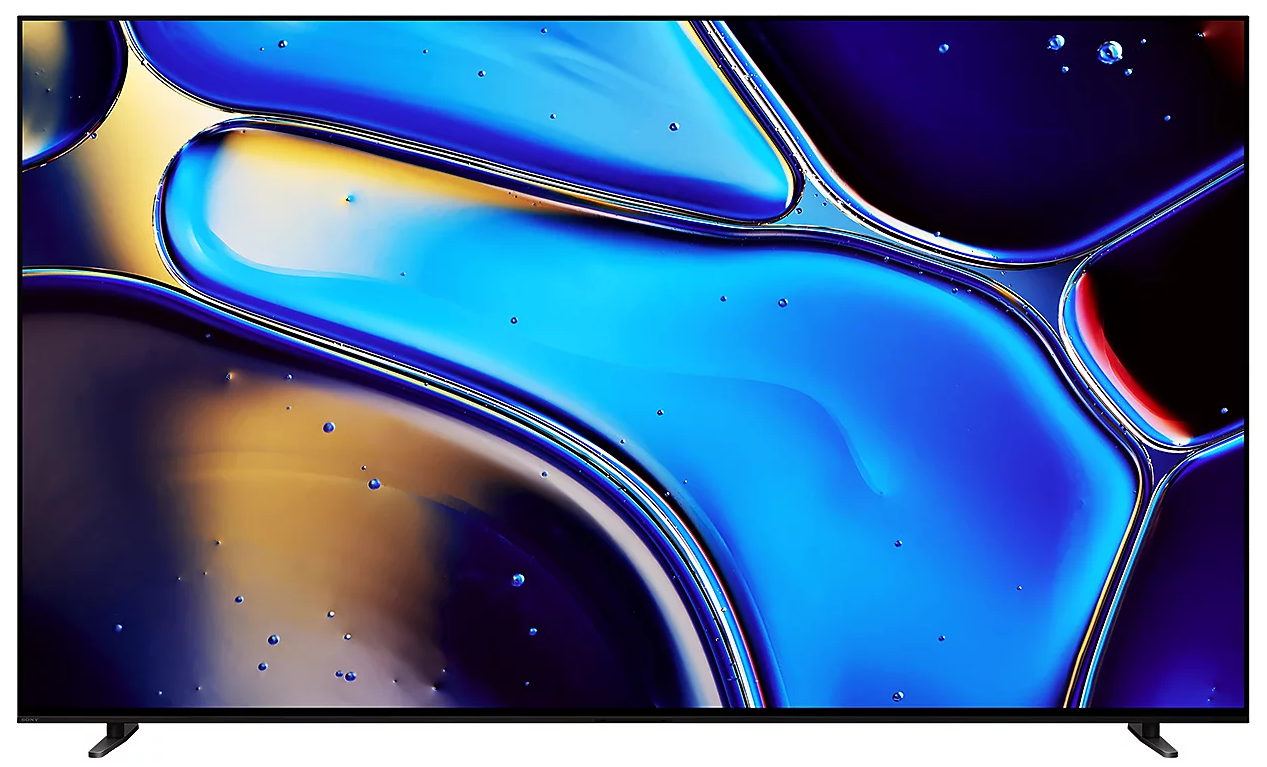 Abstrakcyjny obraz wirującego niebieskiego i żółtego płynu z czarną ramką.