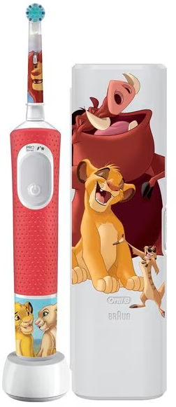 Elektrische Zahnbürste mit König der Löwen Charakteren. Enthält Bürste, Ladegerät und Etui.