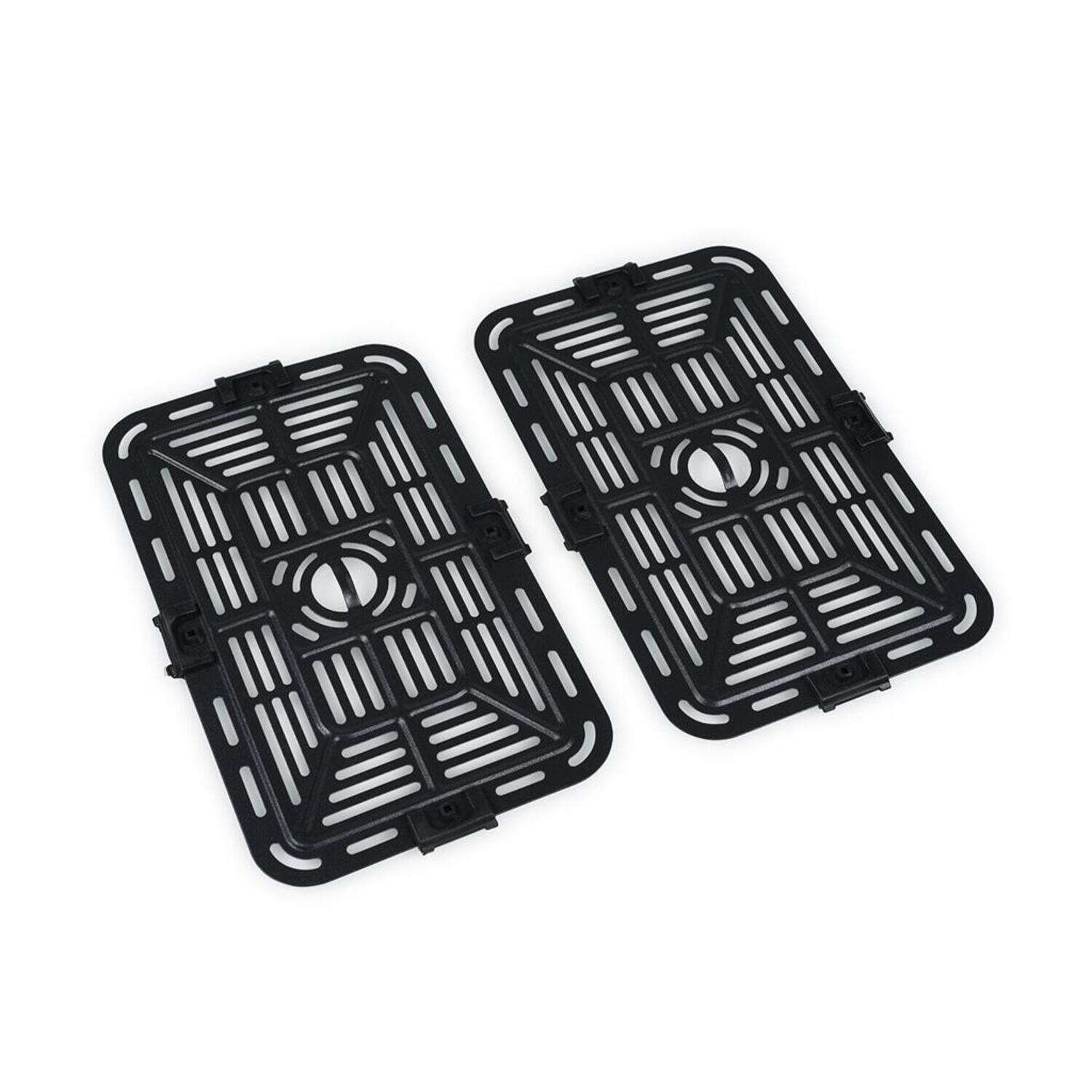 The inside of a black oven with a fan and vent.