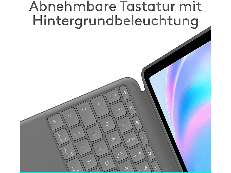 LOGITECH Combo Touch Tastatur-Case, für iPad Air 13 Zoll (M2 und M3), Smart Connector, Graphite — Foto 2 von 5